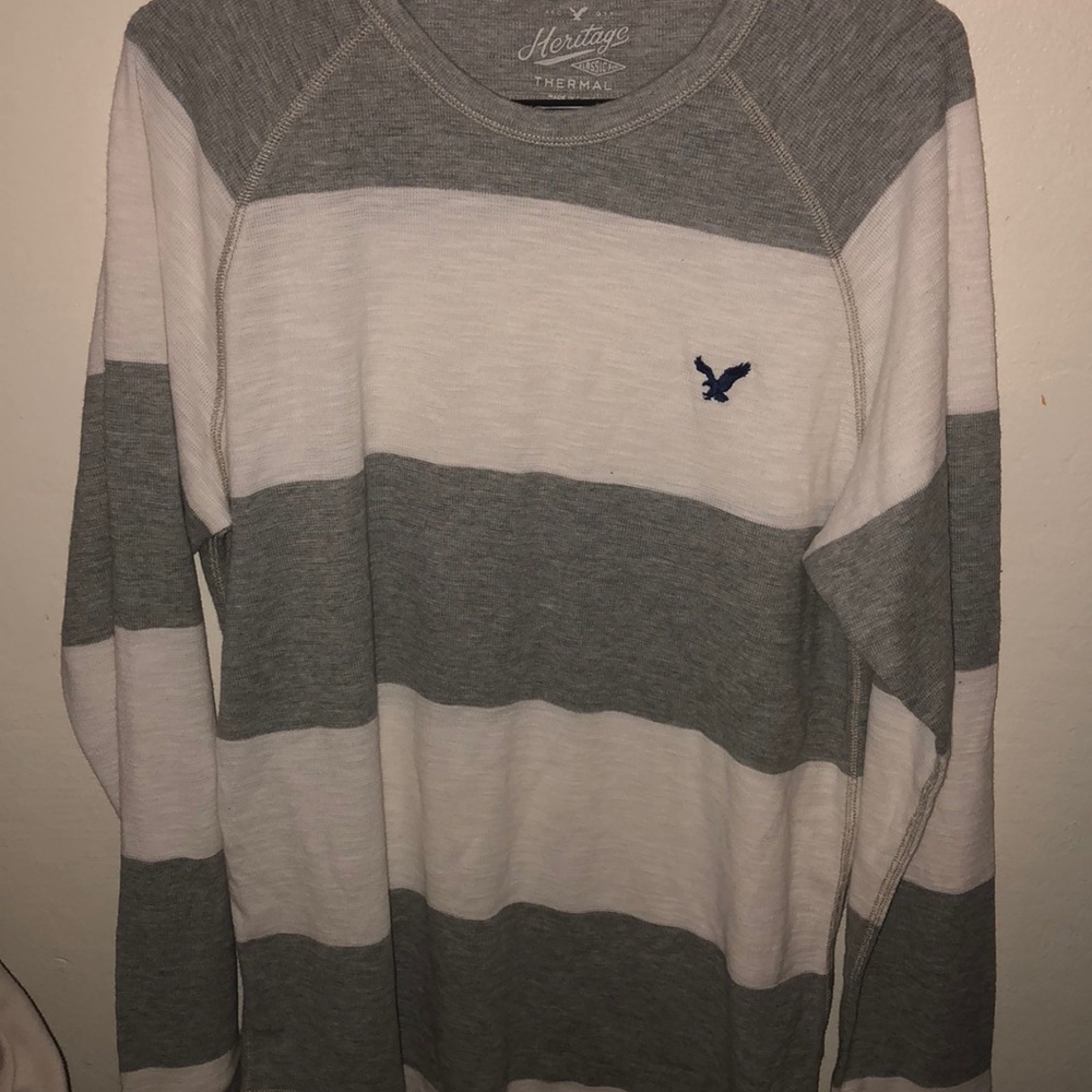 Grey and white long sleeve